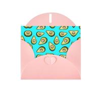 6x4-inch Pink Fresh Tropical Fruit Avocado print Greeting Card Set with Envelope - Wedding/Birthday Invitations
