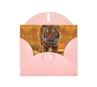 6x4-inch Pink Rising Sun Tiger print Greeting Card Set with Envelope - Wedding/Birthday Invitations