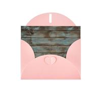6x4-inch Pink Rustic Old Barn Wood print Greeting Card Set with Envelope - Wedding/Birthday Invitations