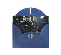 6x4 inch Rainy Night Black Rose Blue prints greeting card with envelope, suitable for birthday wishes, wedding congratulations