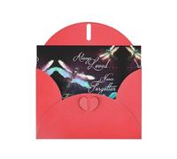 6x4-inch Red colorful dragonfly print Greeting Card Set with Envelope - Wedding/Birthday Invitations