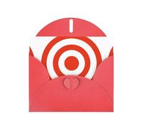 6x4-inch Red design target print Greeting Card Set with Envelope - Wedding/Birthday Invitations