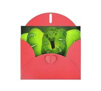 6x4-inch Red Green Snake print Greeting Card Set with Envelope - Wedding/Birthday Invitations