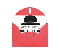 6x4-inch Red Happy Fathers Day To The Best Dad print Greeting Card Set with Envelope - Wedding/Birthday Invitations
