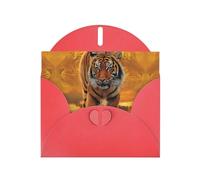 6x4-inch Red Rising Sun Tiger print Greeting Card Set with Envelope - Wedding/Birthday Invitations