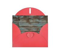6x4-inch Red Rustic Old Barn Wood print Greeting Card Set with Envelope - Wedding/Birthday Invitations