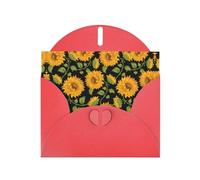 6x4-inch Red Sunflower Pattern print Greeting Card Set with Envelope - Wedding/Birthday Invitations