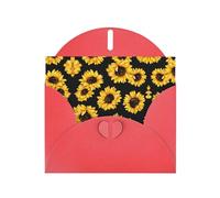 6x4-inch Red Sunflower print Greeting Card Set with Envelope - Wedding/Birthday Invitations