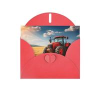 6x4 inch Red Tractor Red prints greeting card with envelope, suitable for birthday wishes, wedding congratulations