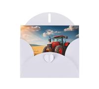 6x4 inch Red Tractor White prints greeting card with envelope, suitable for birthday wishes, wedding congratulations
