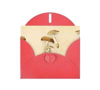 6x4-inch Red Vintage Edible Mushrooms print Greeting Card Set with Envelope - Wedding/Birthday Invitations