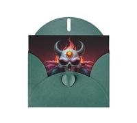 6x4 inch skull sheep head daisy Dark Green prints greeting card with envelope, suitable for birthday wishes, wedding congratulations