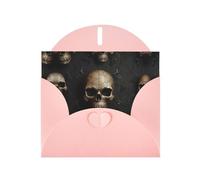 6x4 inch Skull spiders Pink prints greeting card with envelope, suitable for birthday wishes, wedding congratulations