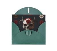 6x4 inch Spider Sheep Head Dark Green prints greeting card with envelope, suitable for birthday wishes, wedding congratulations