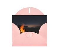 6x4 inch Starry sky bonfire Pink prints greeting card with envelope, suitable for birthday wishes, wedding congratulations