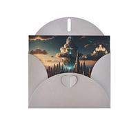 6x4 inch Suspended Technology City Gray prints greeting card with envelope, suitable for birthday wishes, wedding congratulations