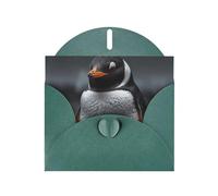 6x4 inch Technological penguin Dark Green prints greeting card with envelope, suitable for birthday wishes, wedding congratulations
