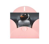 6x4 inch Technological penguin Pink prints greeting card with envelope, suitable for birthday wishes, wedding congratulations