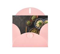 6x4 inch Three Meals a Day Pink prints greeting card with envelope, suitable for birthday wishes, wedding congratulations