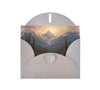 6x4 inch Untouched mountains Gray prints greeting card with envelope, suitable for birthday wishes, wedding congratulations