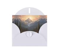 6x4 inch Untouched mountains White prints greeting card with envelope, suitable for birthday wishes, wedding congratulations