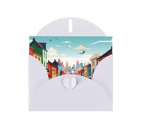 6x4 inch Vibrant rural areas White prints greeting card with envelope, suitable for birthday wishes, wedding congratulations