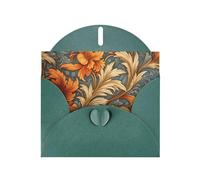 6x4 inch Vintage Flower Leaves Dark Green prints greeting card with envelope, suitable for birthday wishes, wedding congratulations