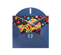 6x4 inch Violin Background Blue prints greeting card with envelope, suitable for birthday wishes, wedding congratulations