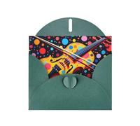 6x4 inch Violin Background Dark Green prints greeting card with envelope, suitable for birthday wishes, wedding congratulations