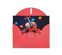 6x4 inch Violin Background Image Red prints greeting card with envelope, suitable for birthday wishes, wedding congratulations