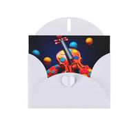 6x4 inch Violin Background Image White prints greeting card with envelope, suitable for birthday wishes, wedding congratulations
