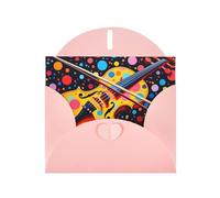 6x4 inch Violin Background Pink prints greeting card with envelope, suitable for birthday wishes, wedding congratulations