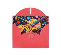 6x4 inch Violin Background Red prints greeting card with envelope, suitable for birthday wishes, wedding congratulations