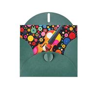 6x4 inch Violin Polka Dot Chart Dark Green prints greeting card with envelope, suitable for birthday wishes, wedding congratulations