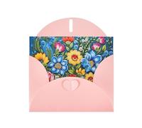 6x4 inch Vivid floral patterns Pink prints greeting card with envelope, suitable for birthday wishes, wedding congratulations