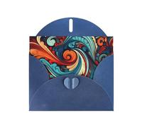 6x4 inch Vivid Patterns Blue prints greeting card with envelope, suitable for birthday wishes, wedding congratulations