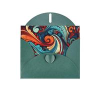 6x4 inch Vivid Patterns Dark Green prints greeting card with envelope, suitable for birthday wishes, wedding congratulations