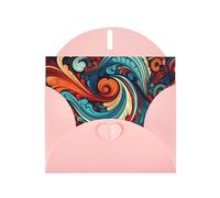6x4 inch Vivid Patterns Pink prints greeting card with envelope, suitable for birthday wishes, wedding congratulations