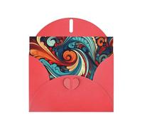 6x4 inch Vivid Patterns Red prints greeting card with envelope, suitable for birthday wishes, wedding congratulations