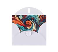 6x4 inch Vivid Patterns White prints greeting card with envelope, suitable for birthday wishes, wedding congratulations