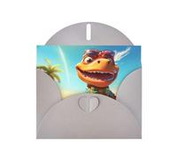 6x4 inch Wacky Dinosaurs Gray prints greeting card with envelope, suitable for birthday wishes, wedding congratulations