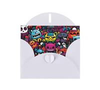 6x4 inch Wacky dolls. White prints greeting card with envelope, suitable for birthday wishes, wedding congratulations