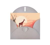 6x4 inch Walking Giraffe Gray prints greeting card with envelope, suitable for birthday wishes, wedding congratulations