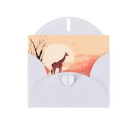 6x4 inch Walking Giraffe White prints greeting card with envelope, suitable for birthday wishes, wedding congratulations