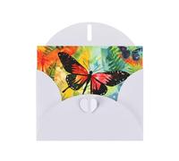 6x4 inch watercolor butterfly White prints greeting card with envelope, suitable for birthday wishes, wedding congratulations
