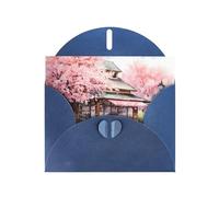 6x4 inch Watercolor Cherry Blossoms Blue prints greeting card with envelope, suitable for birthday wishes, wedding congratulations