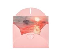 6x4 inch watercolor cruise Pink prints greeting card with envelope, suitable for birthday wishes, wedding congratulations