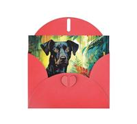 6x4 inch watercolor dog Red prints greeting card with envelope, suitable for birthday wishes, wedding congratulations