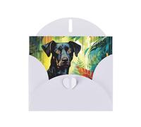 6x4 inch watercolor dog White prints greeting card with envelope, suitable for birthday wishes, wedding congratulations