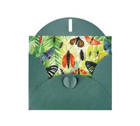 6x4 inch Watercolor Insects Dark Green prints greeting card with envelope, suitable for birthday wishes, wedding congratulations